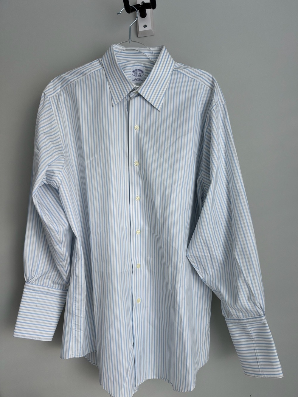 Brooks Brothers White Striped Dress Shirt, EUC, 16.5/32